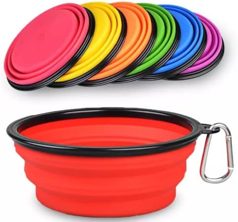 Pawly Pops Collapsible Dog Bowls for Travel, Foldable Expandable for Dog/Cat Food and Water Feeding (Purple)