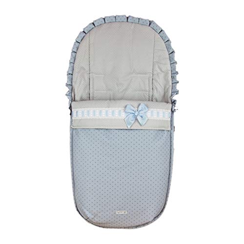 Saco Silla de Paseo Universal Rosy Fuentes- Saco Carrito Bebé - Funda de silla de paseo - Equipado para ser Ajustado perfectamente 0-celeste gris