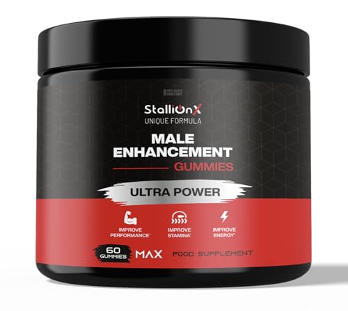 StallionX MAX Male Gummies Maxed Out with Muira Puama and Fenugreek Plus Ashwagandha and Maca Pack of 60 Gummies...Stallion X 30 Servings