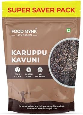 Food Mynk Organic Black Rice (5Kg) | Karuppu Kavuni | Traditional Black Rice Diabetic Friendly | Authentic Kavuni Arisi | Kaala Chawal | Emperor Rice | Nalla Biyyam | Karutha Ari (5Kg)
