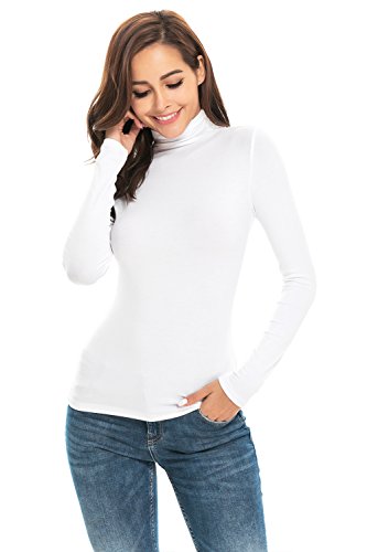 Womens Long Sleeve Mock Turtleneck Stretch Fitted Underscrubs Layer Tee Tops