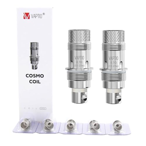 Verdampfer 5PZ Original Vaptio COSMO COIL C2 Passend für VAPTIO COSMO-Serie 0,7 Ohm Widerstand (DL) (5er Pack) E-Flüssigkeit Keine Flüssigkeit Kein Nikotin (COSMO C2 COIL-0.7ohm)