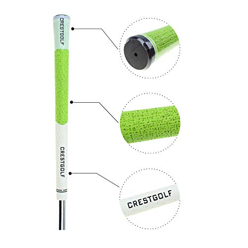 Crestgolf Multi-Compound Golf Putter Grip Golf Club Grips-13pcs, Rubber Combine with Carbon Yarn Thread,Anti-Slip, Standard Size (Green)