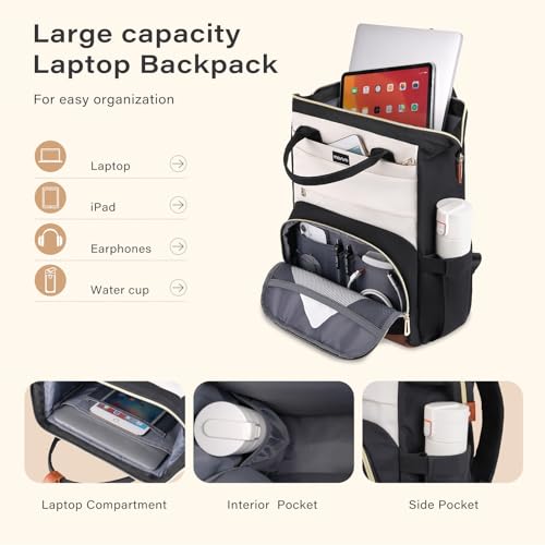 Mochila para laptop 15.6 pulgadas MOSISO con puerto USB miniatura 7