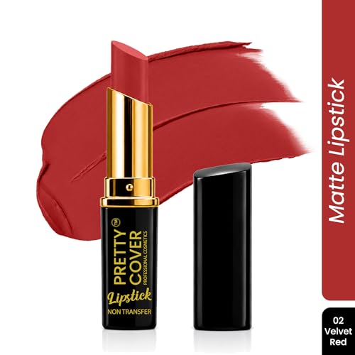 Image of Pure Matte Creamy Lipstick, Highly Pigmented & Long Lasting, 3.2g (Velvet Red)