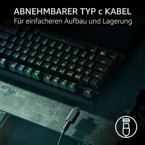 Razer Huntsman V2 TKL Tenkeyless-Gaming-Tastatur: Schnellste Tastatur-Switches überhaupt - Linear optische Schalter - Doubleshot PBT… – Ansicht 6