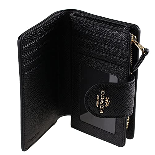 COACH Medium Leather Corner Zip Wallet in Black - Gold, Style No. 6390 - Image 4