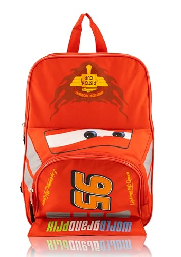 Disney Cars Lightning McQueen Backpack for Kids | Disney Pixar Cars Bookbag Featuring Lightning McQueen | Toddler Travel Bag, Lightweight Backpack for School | Ages 3+