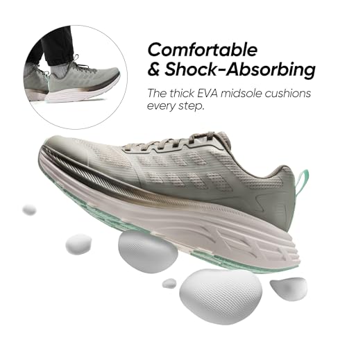 NORTIV 8 Men's Walking Running Tennis Cushioning Shoes ActiveFloat Non Slip Athletic Gym Workout Jogging Comfortable Sneakers,Size 9.5,Greyish Green,SNWS245M