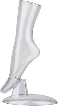 Male Transparent Mannequin Foot Model Plastic Sneaker Socks Shoes Stand Display Plastic Sock Stand Mold Transparent Sock Stretcher Tool for Women Kids Shop.