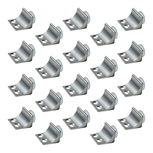 Image of Atlantic Glass Shelf Right Angle Fixing Clip Bracket Aluminium with Suction Cup (Silver, Standard Size) -Pack of 20 Pieces