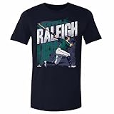 500 LEVEL Cal Raleigh Shirt (Cotton, Large, True Navy) - Cal Raleigh Raleigh Up Seattle WHT