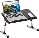 Hossejoy Multifunktionstisch Tragbar Höhenverstellbar und Winkelverstellbar Laptoptisch Laptopständer Betttisch NoteBooktisch Bücherständer für Sofa, Bett, Terrasse, Balkon, Garten usw