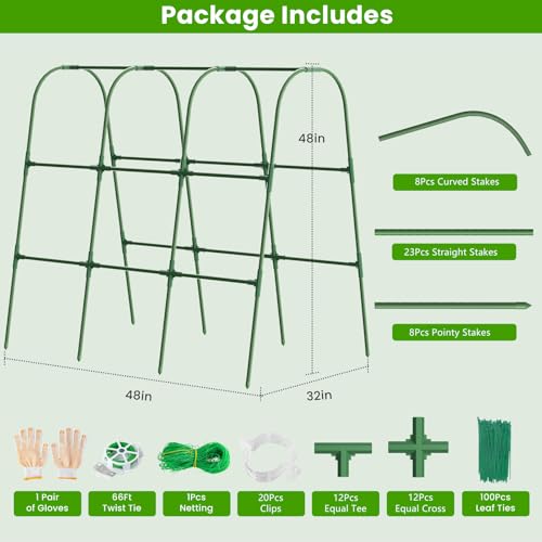 Cucumber Trellis for Raised Bed, U-Shape Garden Trellis for Climbing Plants Outdoor, Metal Arch Vegetables Trellis, Plant Support for Grape Vine Beans Squash Peas Flower by ZPMOCKAQ - Image 4