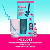 Smirnoff Vodka Gift Set - Flavoured Alcohol Miniature Set, 1 x 50ml Smirnoff Raspberry Crush, Branded Glass & Straw Mini Gift Sets, Raspberry Vodka Gifts for Men and Women, Birthday, Valentines Day - Image 2