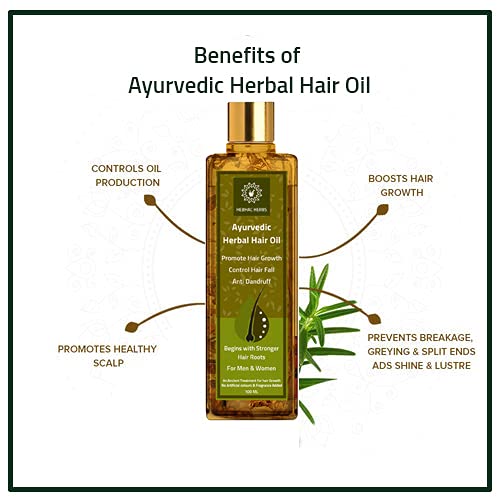 Hebhac Herbs Ayurvedic Herbal Hair Oil Made With 21 Ayurvedic Herbs, Multipurpose Dandruff, Hair Fall (100Ml) #TOP6