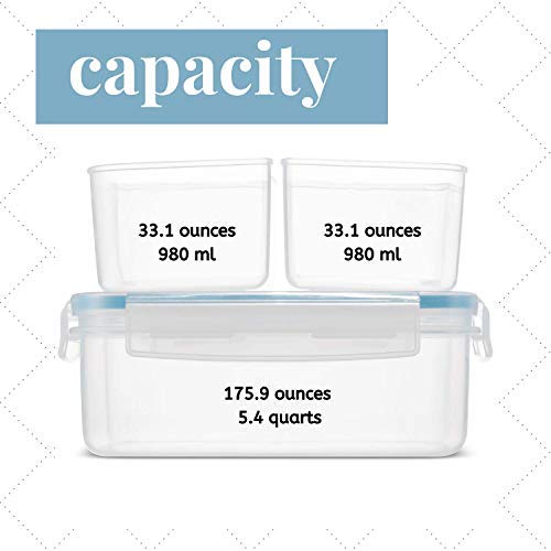 Komax Biokips Large Food Storage Container W/4 Nestable Compartments – Food Containers For Grains, Beans, Sugar, & Rice Storage – Airtight Rice Container – Bpa-Free Food Storage Containers (175 Oz) #TOP3