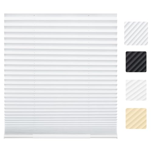 Moonice Cordless Pleated Window Shades No Drill Cut to Size