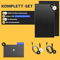 Solakon® 1000W Balkonkraftwerk mit Speicher - 1000 Watt komplett Steckdose & 800W Integrierten Hybrid-Wechselrichter - 2x 500W bifaziale Solarmodule & 2,11 kWh Solakon ONE Speicher für Balkonkraftwerk – Ansicht 2
