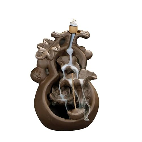 Incense Burner Purple Sand Backflow Incense Burner Creative Ornaments Sandalwood Stove Ceramic Aromatherapy Tea Ceremony Waterfall Incense Burne