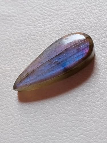 Labradorite violette poire unique 32x12x7mm pour bague d'exception - 5