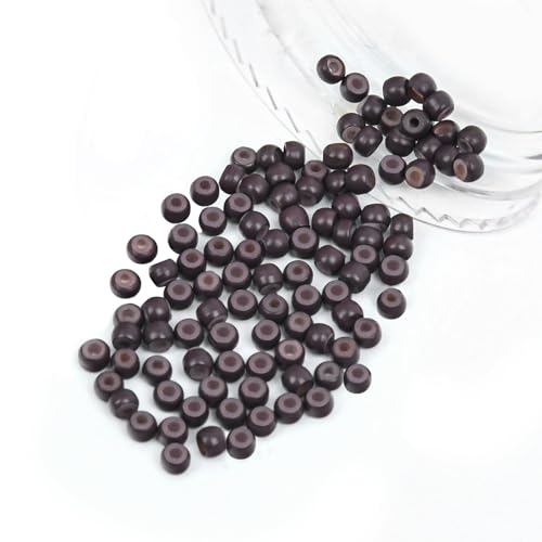 Vlasy 3mm Silicone Lined Nano Beads Nano Rings, 100Pcs Brown