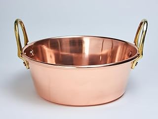 Premium Kupfer Marmeladentopf für Konfitüre & Gelee – Traditioneller Kupferkessel zum Einkochen – Perfekte Wärmeleitung, Keine Anhaftungen – Genietete Griffe – Verschiedene Größen (10L - 32 cm)