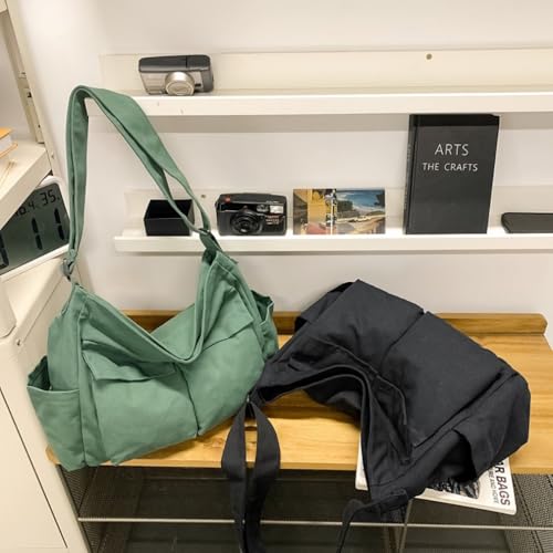 Cute Canvas Tote Bag for School/Work/Travel, Large Crossbody Messenger Bag Laptop Shoulder Bag4