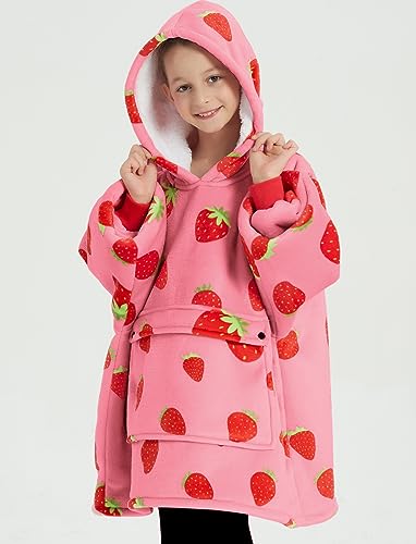 Image of KFUBUO Wearable Blanket Hoodie for Adults Sherpa All Patterns Oversized Sweatshirt Blanket with Pocket