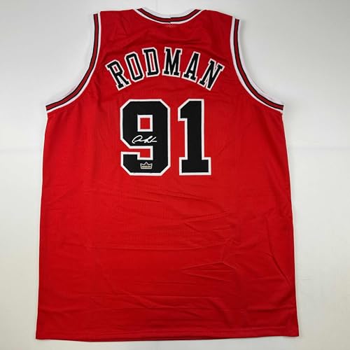 Facsimile Autographed Dennis Rodman Chicago Red Reprint Laser Auto Basketball