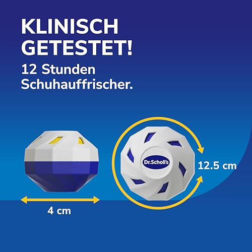 Dr. Scholl’s Schuh Deo Bälle Hält Schuhe, Fußballschuhe und Sporttaschen frisch, klinisch getestetes Schuh-Deo für Frische den Ganzen Tag, wiederverwendbar und langlebig, Geruchsentferner für Schuhe