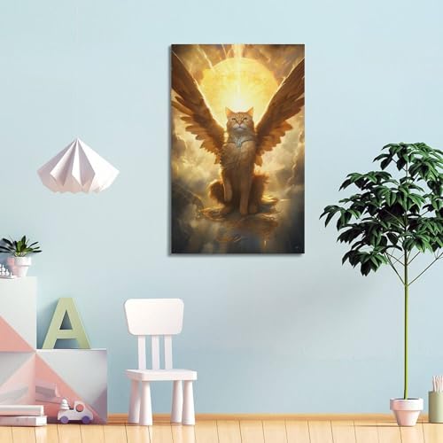 Chat volant avec ailes tableau éclatant finition premium - 4
