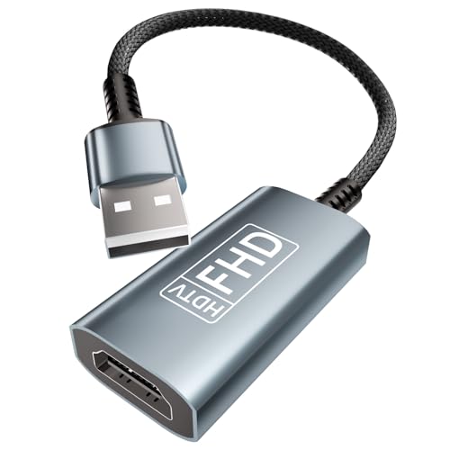 grestar USB auf HDMI Adapter 1080P, USB 2.0/3.0 zu HD Adapter f&uuml;r Monitor, Projektor, HDTV,Laptop, HDMI Konverter Kompatibel mit Windows 11/10/8.1/8/7, Mac OS