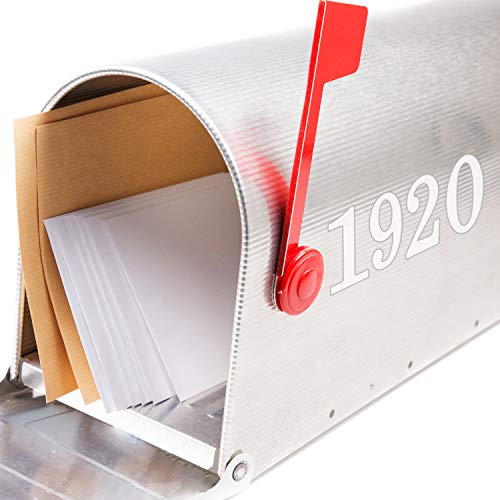 Mailbox Replacement Flag Kit Mailbox Flag Stainless Steel Red Flag With Self Stick Mailbox Number Stickers Sheet White #TOP4