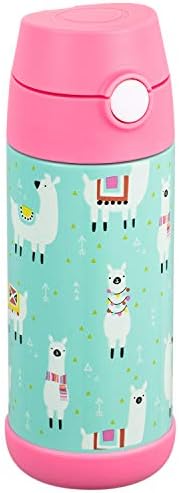 Snug Kids Flask - Stainless Steel Insulated Water Bottle with Straw for Children/Toddlers (Girls/Boys) - Beach, 350ml