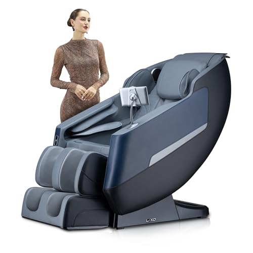 Image of Lixo LI4400A Full Body Massage Chair for Home | 22 Auto Programs | Zero Gravity Recliner | Voice Control | Back Heating | Bluetooth Speaker | Foot Rollers | USB Chargin - Black+Grey