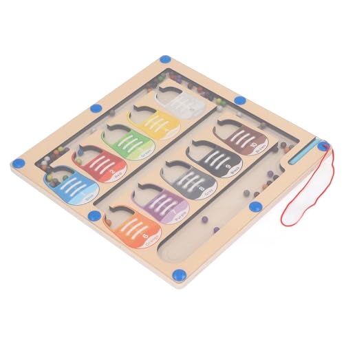 Placa de Madeira do Labirinto de Número de Cores, Portátil Melhora a Concentração Quebra-cabeça Ecol