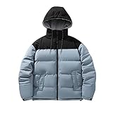 hehiy Chaqueta de invierno para hombre con forro polar, parka de invierno, resistente al viento, chaqueta de entretiempo con capucha extraíble, chaqueta de lluvia para hombre, a, L