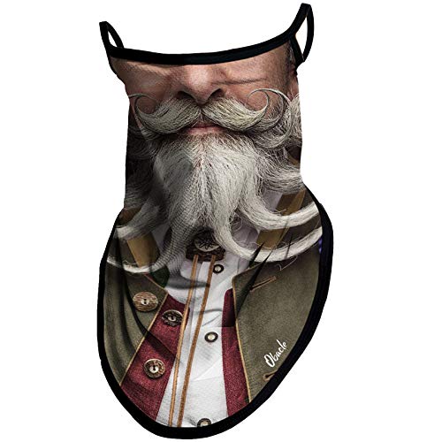 Obacle Bandana Face Mask With Ear Loops Neck Gaiter Face Mask Scarf Face Cover For Men Women (Men With Multi White Beards) #TOP15