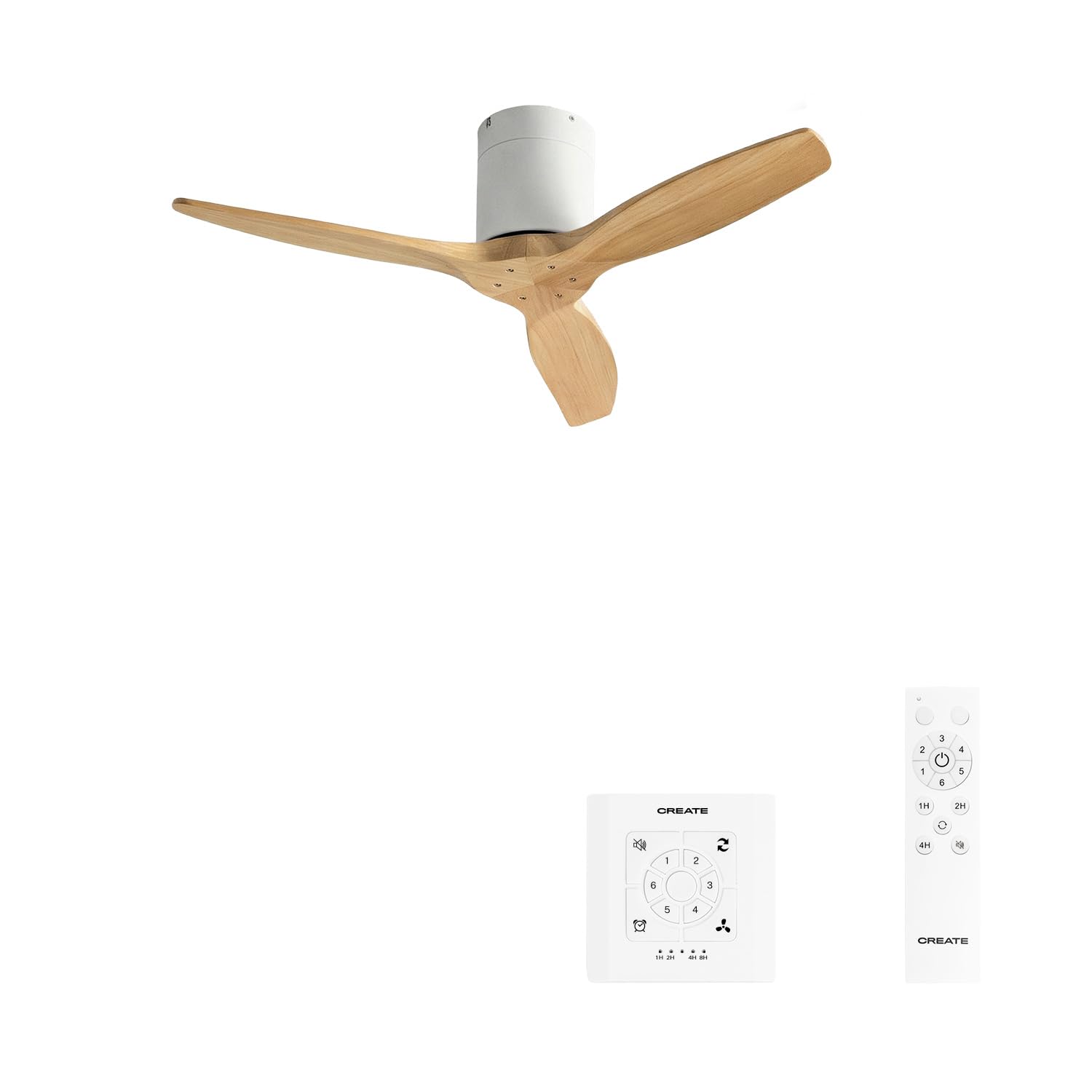 CREATE / WINDCALM S/Ventilador de techo ABS con luz blanco aspas efecto madera clara con mando / 40W, Silencioso, Ø112 cm, 6 velocidades, 3 temperaturas de luz, temporizador, función verano-invierno — view 16