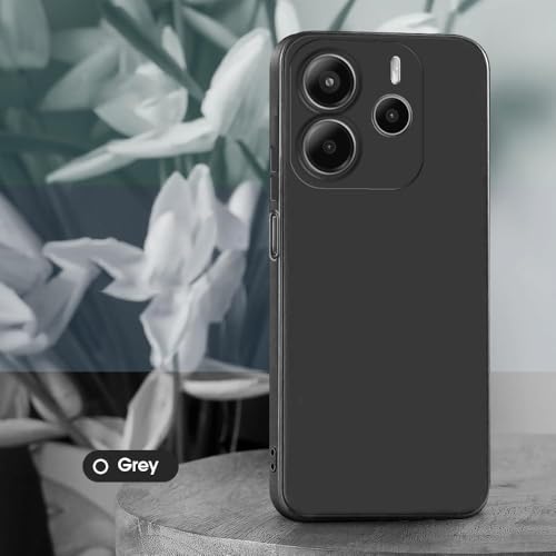 Image of Back Cover for Mi Redmi Note 14 5G | Full Camera Protection | Premium Liquid Silicon Case | Flexible Bumper Case for Mi Redmi Note 14 5G (Grey)