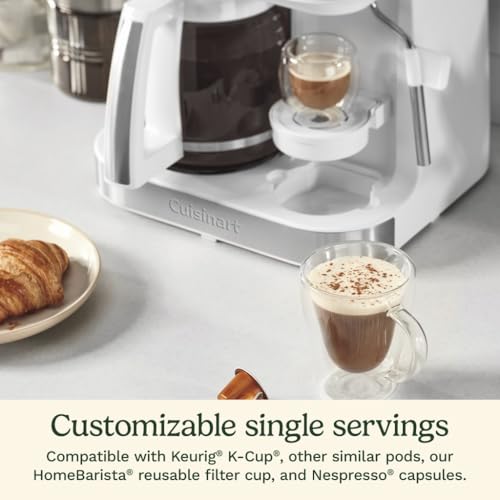 Cuisinart Coffee Center Barista Bar 4-in-1 Coffee Maker, Single-Serve Pods Compatible, Coffeemaker, Three Brewing Sizes, SS-4N1WNAS, White by Cuisinart - Image 3