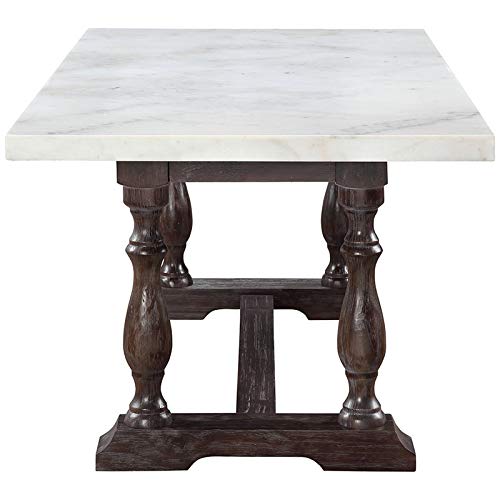 Acme Furniture Gerardo Dining Table, White/Weathered Espresso #TOP3