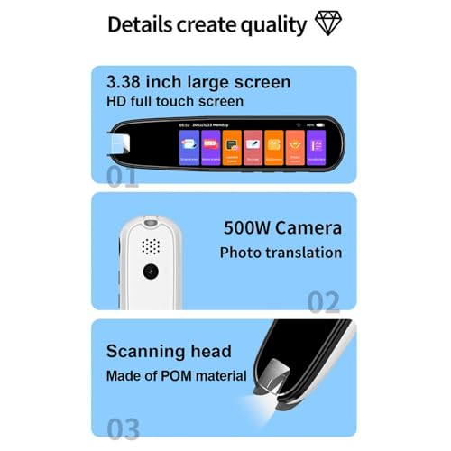 Translation-Scanning-Pen-OCR-Reading-Pen-134-Languages-Voice-Translator-Device-Text-to-Speech-Device-Smart-Scanner-Translator-for-Language-Learners-Business-Travel-White