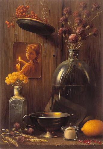 Nature morte classique Peinture à l'huile sur toile pour sublimer votre décoration murale 03