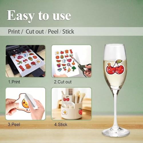 Mecolour 20 Adesivos Vinil Branco Jato De Tinta A4 Papel Vinil Adesivo Fotográfico para Impressão de