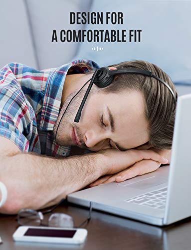 Mpow Single-Sided USB Headset with Microphone, Over-The-Head Computer Headphone for PC, 270 Degree Boom Mic for Right/Left Ear, Comfort-fit Call Center Headsets with in-Cord Volume Control