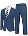 COOFANDY Men's Two Piece Suit Set Fashion Casual Suits Stretch Blazer and Pants Set Slim Fit Elegant Tuxedos Blue