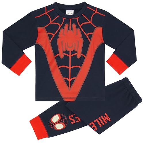 Marvel Miles Morales Spider-Man Schlafanzug mit Langen Ärmeln für Jungen - 5-6 Jahre: 116cm