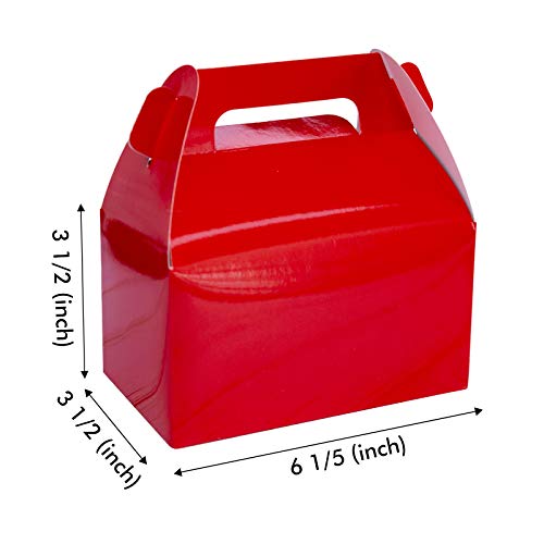 One More 25-Pack Gable Red Candy Treat Boxes,Small Goodie Gift Boxes For Wedding And Birthday Party Favors Christmas Box 6.2 X 3.5 X 3.5 Inch #TOP1